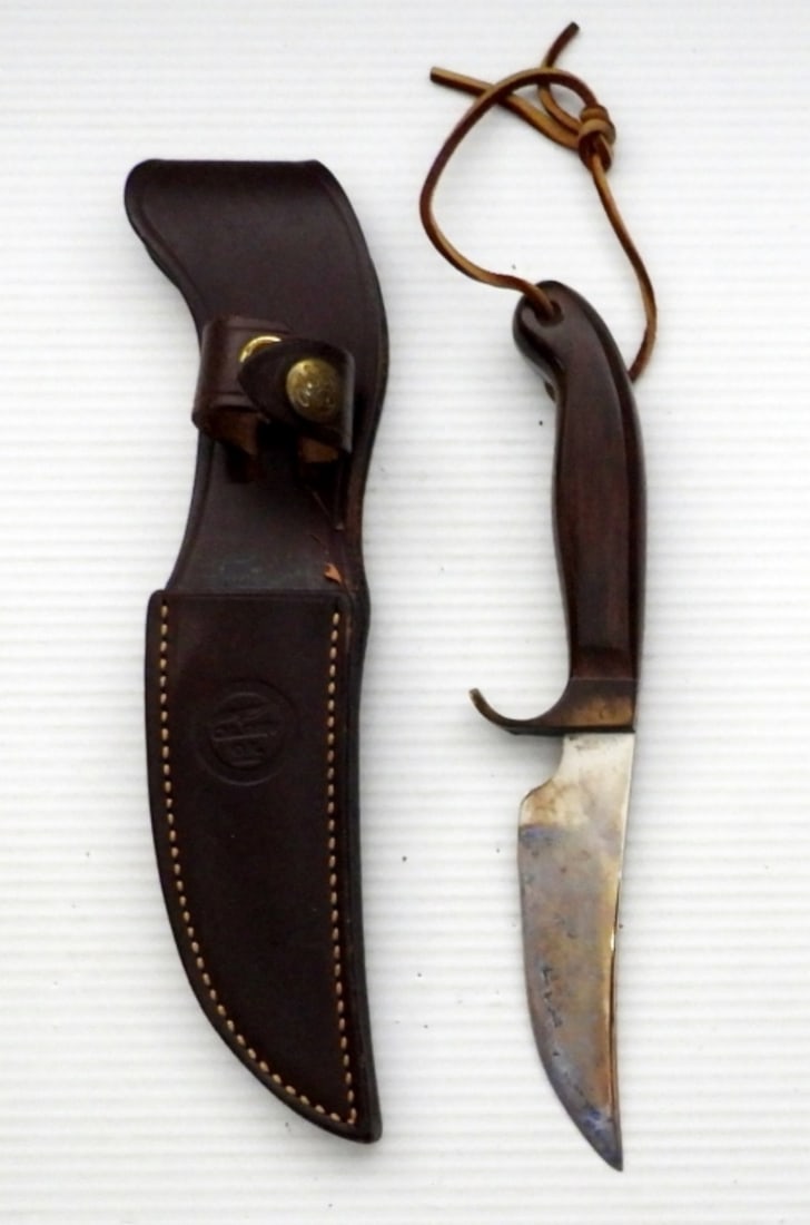 OLSEN OK STRAIGHT KNIFE in SHEATH (1 of 2)
