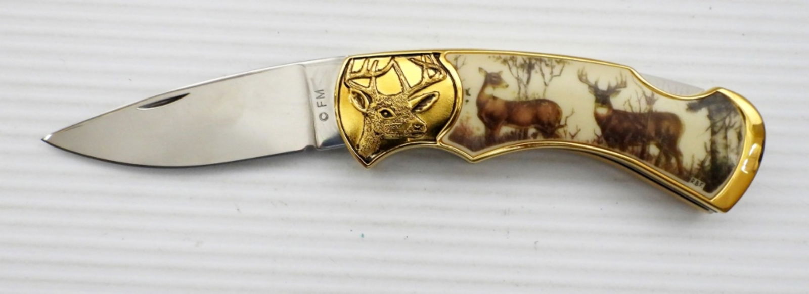 FRANKLIN MINT LOCK BACK KNIFE in POUCH (1 of 2)