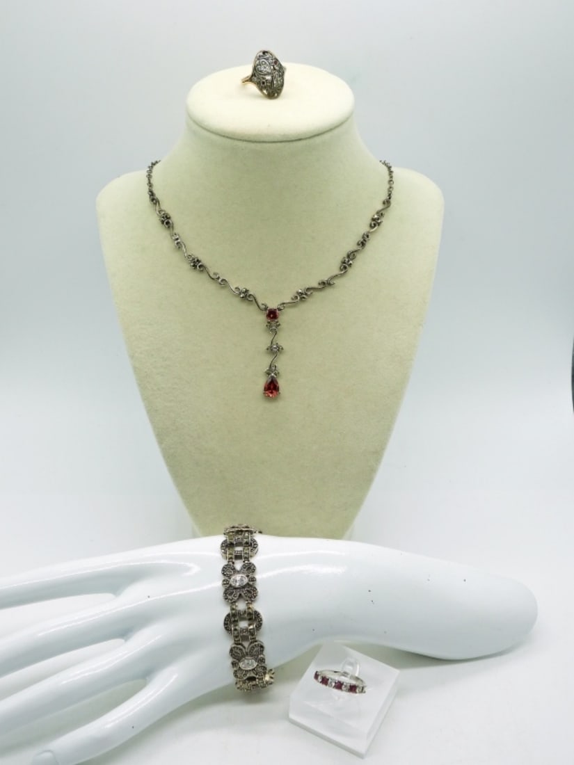 Sterling Marcasite & Gemstones (1 of 4)