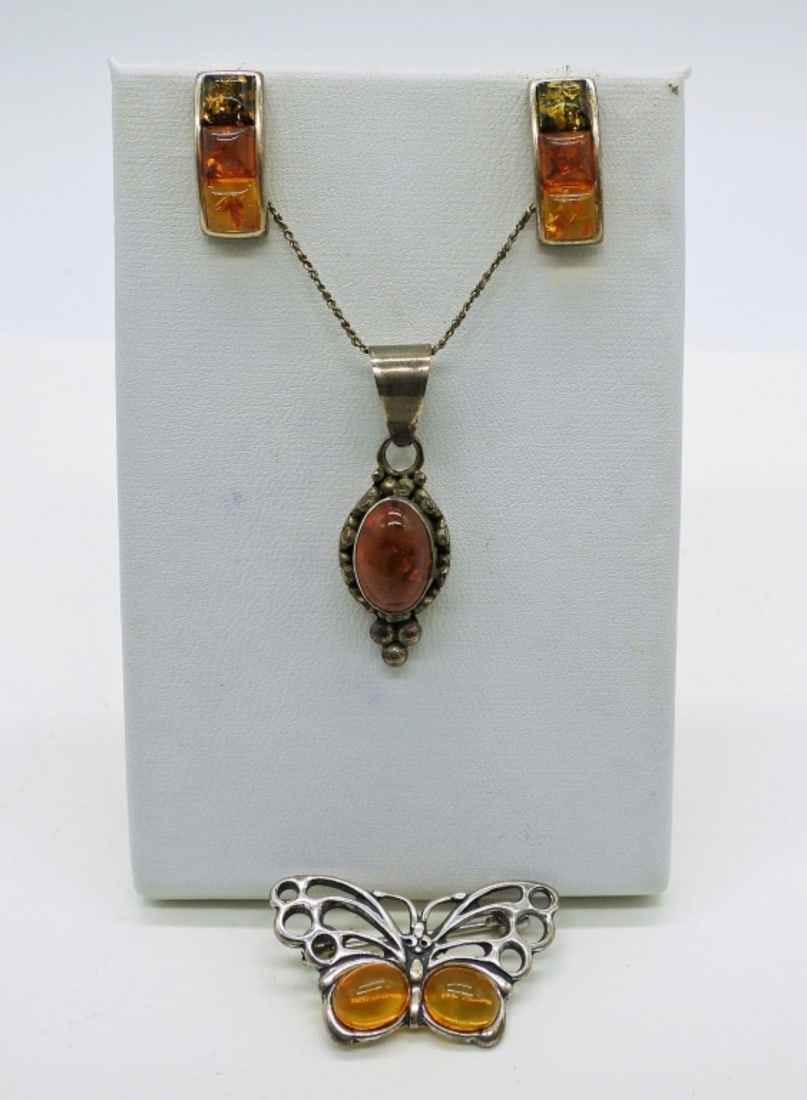 Sterling Amber Set of 3 (1 of 4)