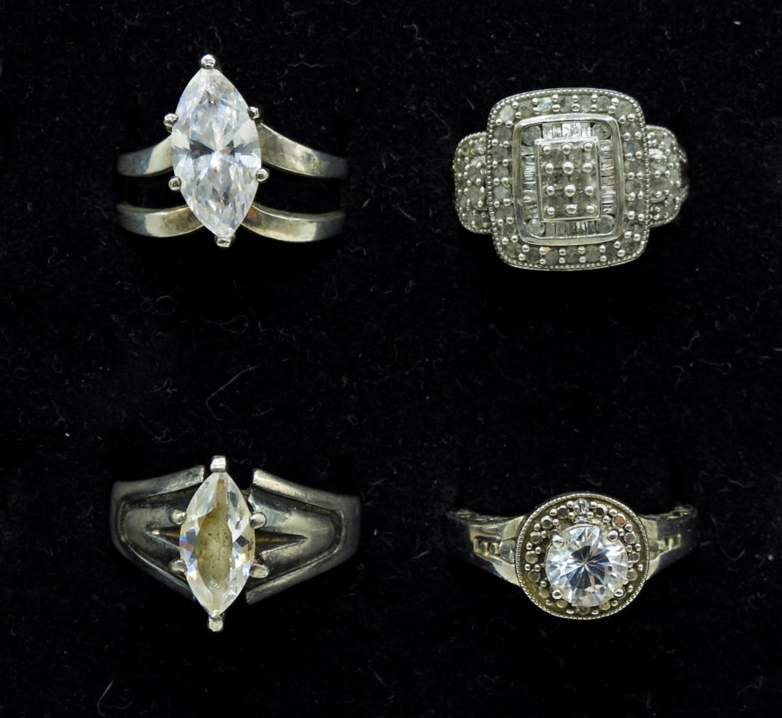 4 Sterling Bridal Rings (1 of 2)