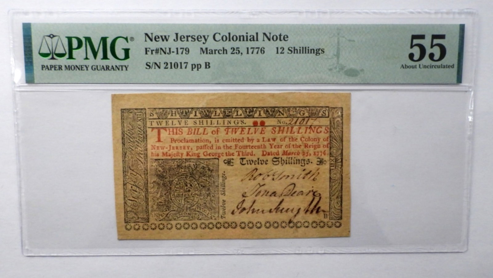 1776 NEW JERSEY COLONIAL NOTE PMG 55 (1 of 3)