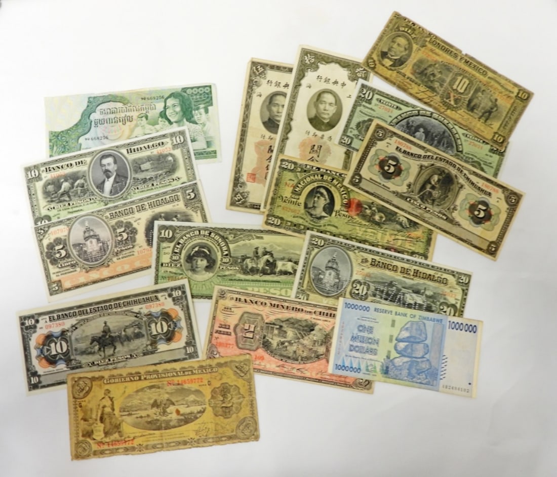 15 pc LARGE FOREIGN CURRENCY / PAPER MONEY (1 of 4)