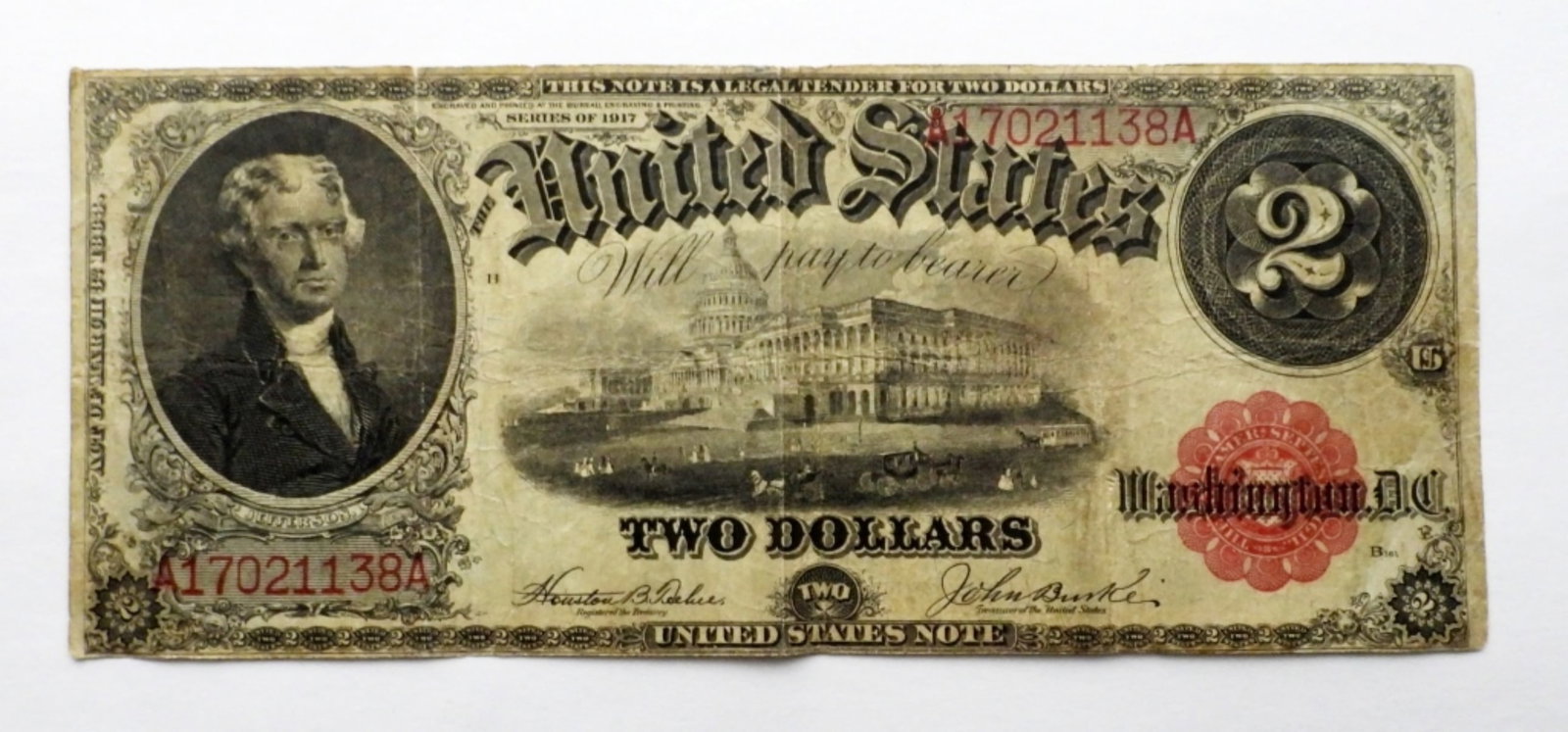 1917 $2 LEGAL TENDER U.S. NOTE (1 of 2)