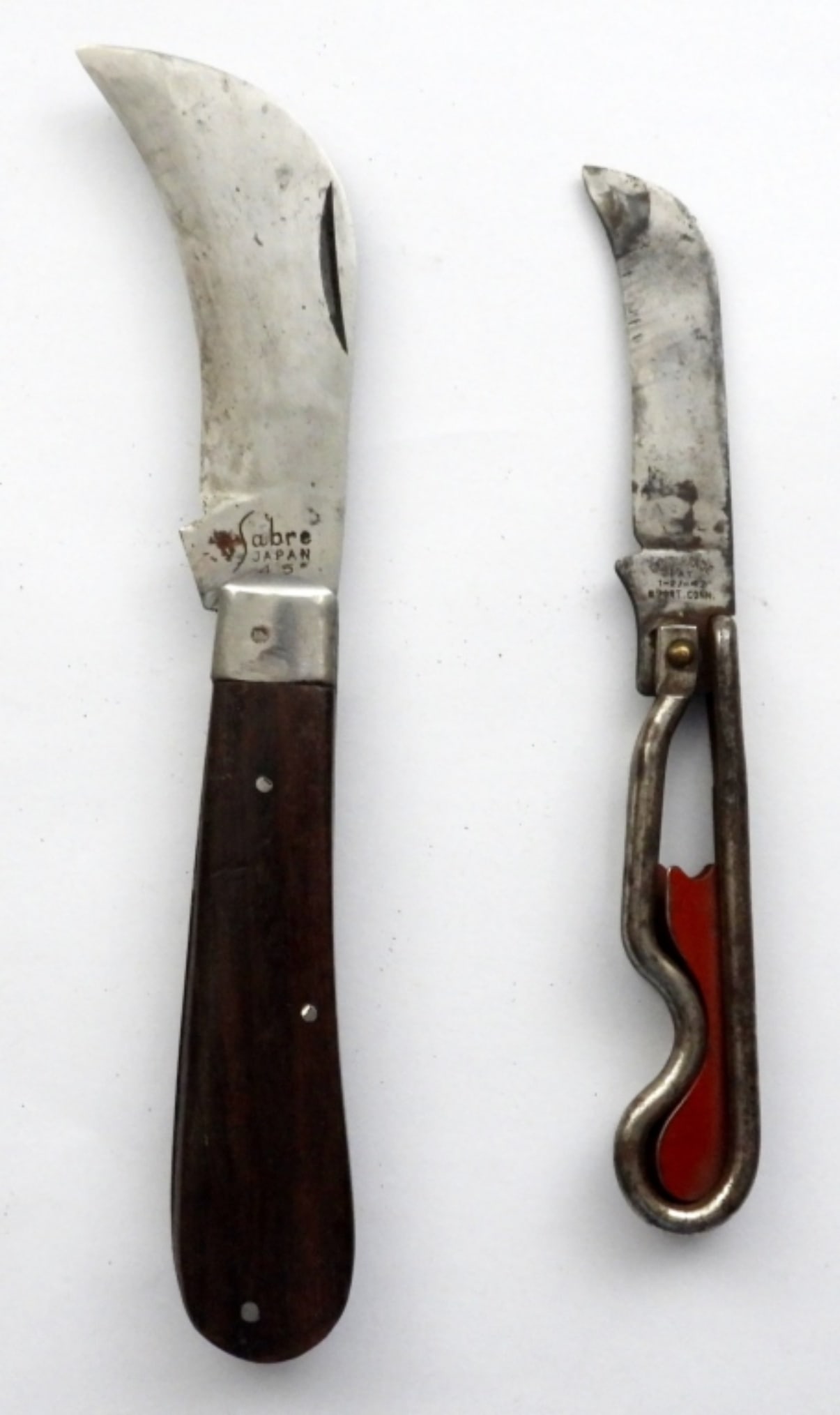 SABRE #45 HAWKBILL VTG KNIFE & SCHRADE: VINTAGE METAL KNIFE