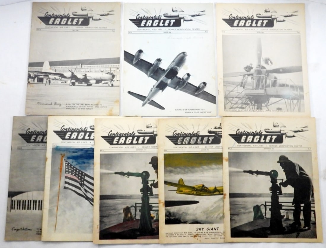 (8) 1944-45 EAGLET CONTINENTAL AIR LINES: NEWSLETTER's