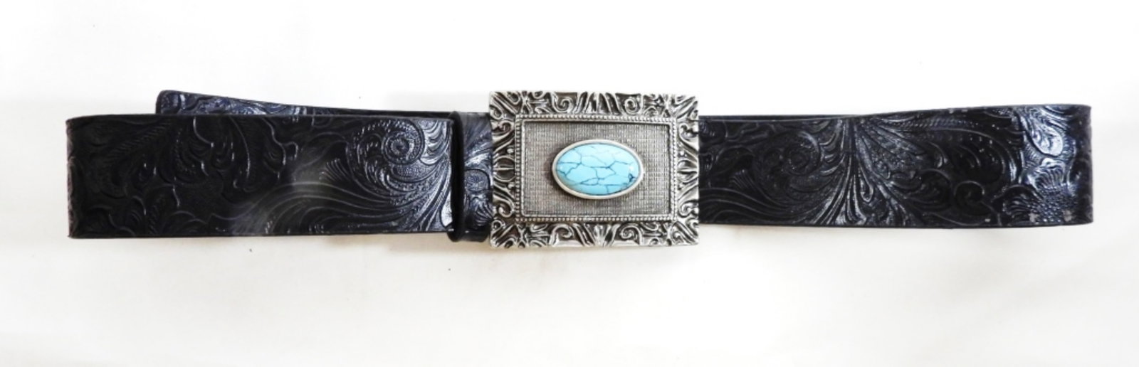 SOUTHWEST BELT 36" LONG with FAUX: TURQUOISE BELT BUCKLE