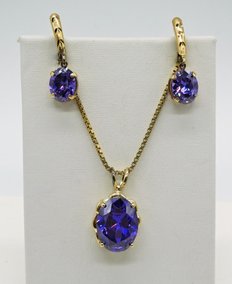 Sterling Gold Tone Purple Set (1 of 2)