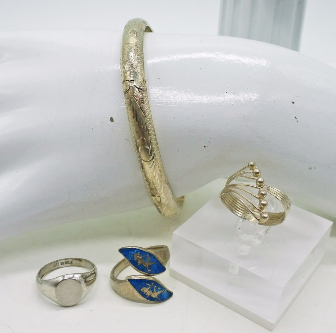 Sterling Rings & Bracelet (1 of 3)