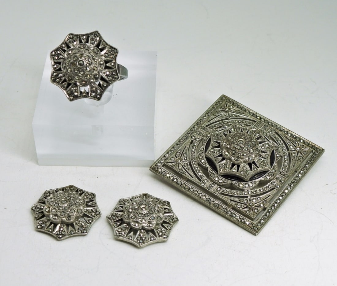 Sterling Marcasite Matching Set (1 of 2)