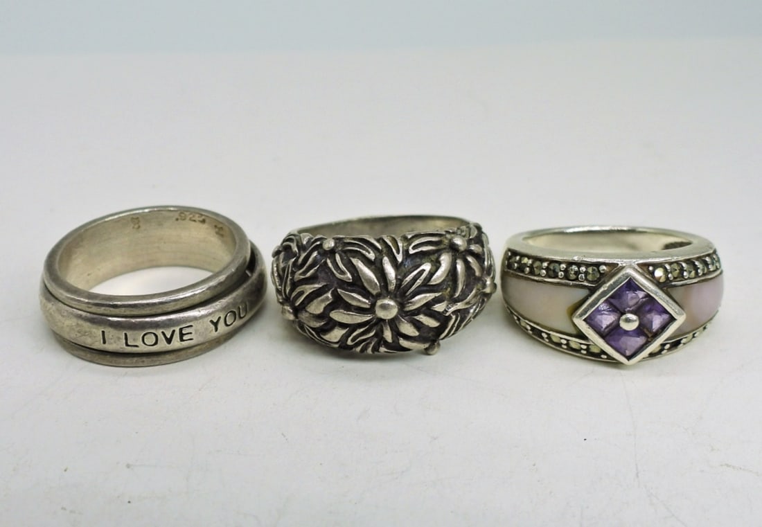 3 Sterling Fashion Rings (1 of 2)