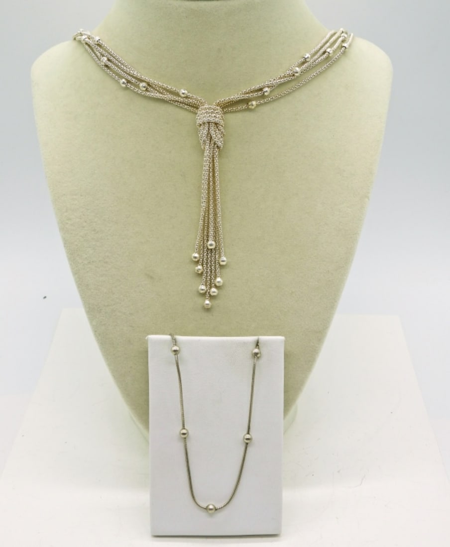 2 Multi Strand Necklaces  925 (1 of 3)