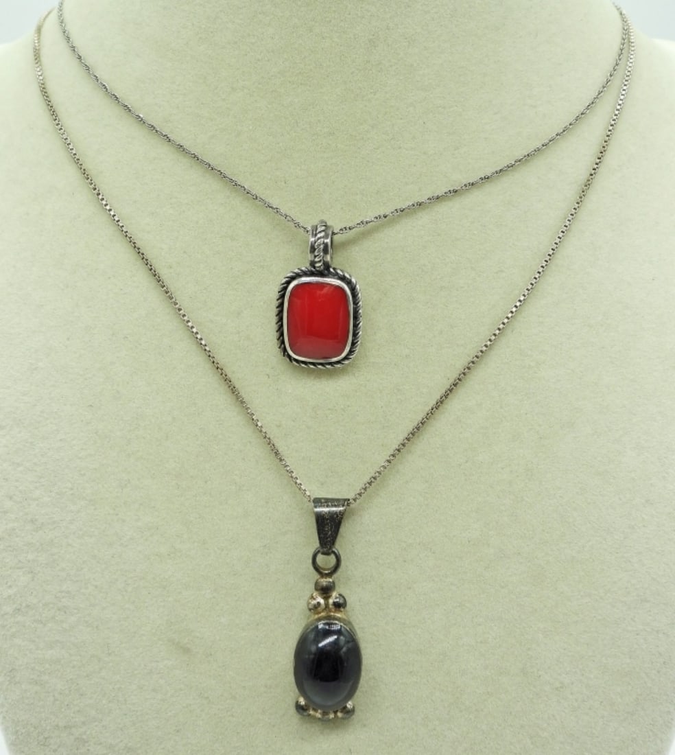 2 Sterling Gemstone Necklaces (1 of 3)
