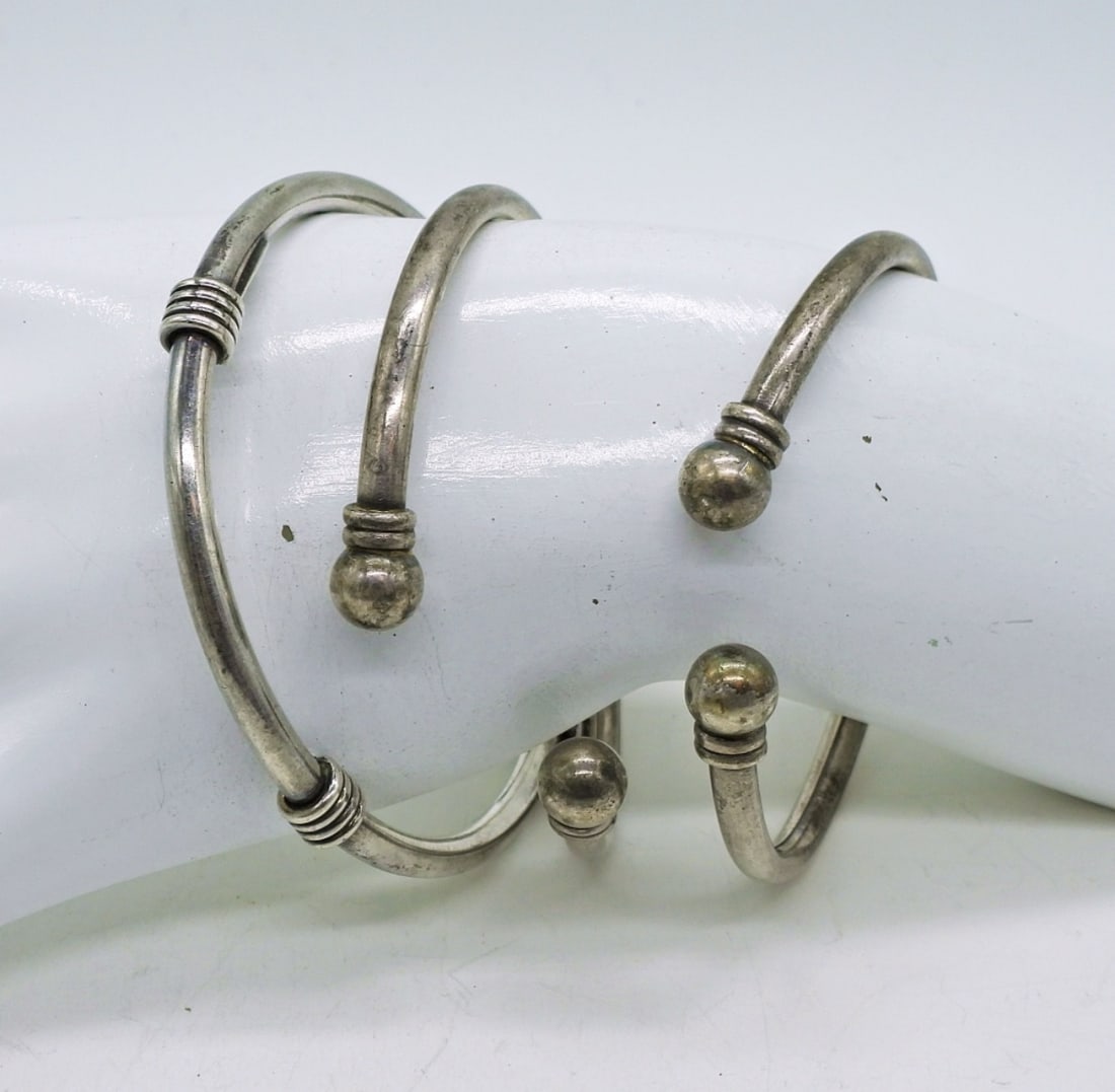 3 Sterling Bangle & Cuff Bracelets (1 of 2)