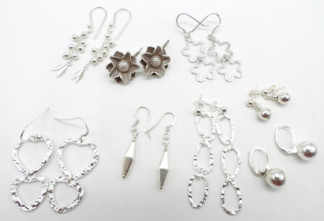 (8) PAIRS OF STERLING EARRINGS (1 of 3)