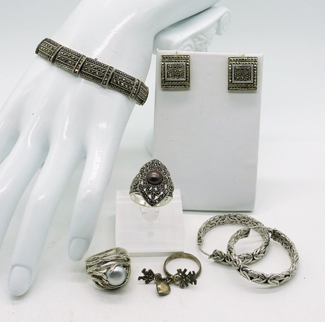 Sterling Marcasite Set & More (1 of 4)