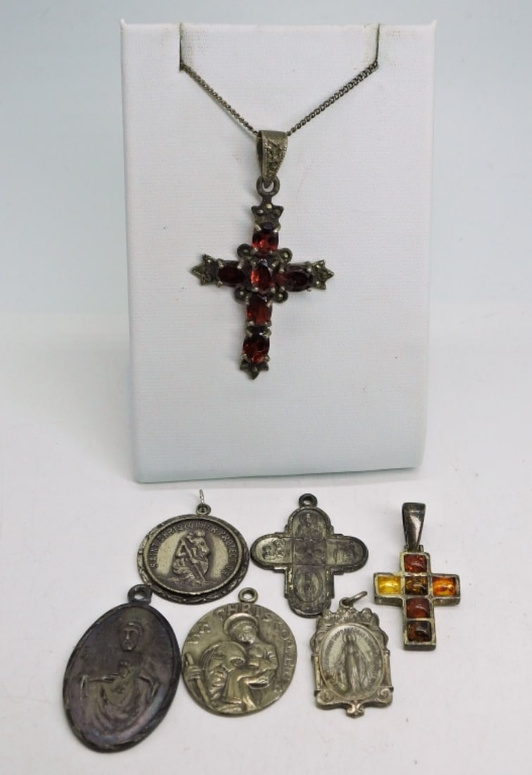 Sterling Crosses & Saint Pendants (1 of 4)