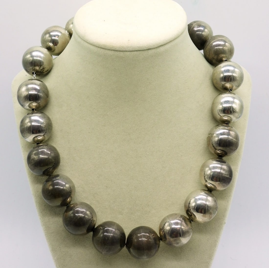 Chunky Sterling Ball Necklace-Vintage (1 of 3)