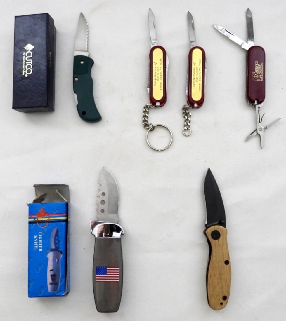 (6) VTG FOLDING POCKET KNIVES / LIGHTER (1 of 3)