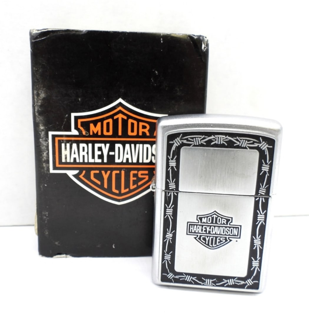 UNFIRED 2001 BARBED WIRE HARLEY-DAVIDSON ZIPPO (1 of 4)