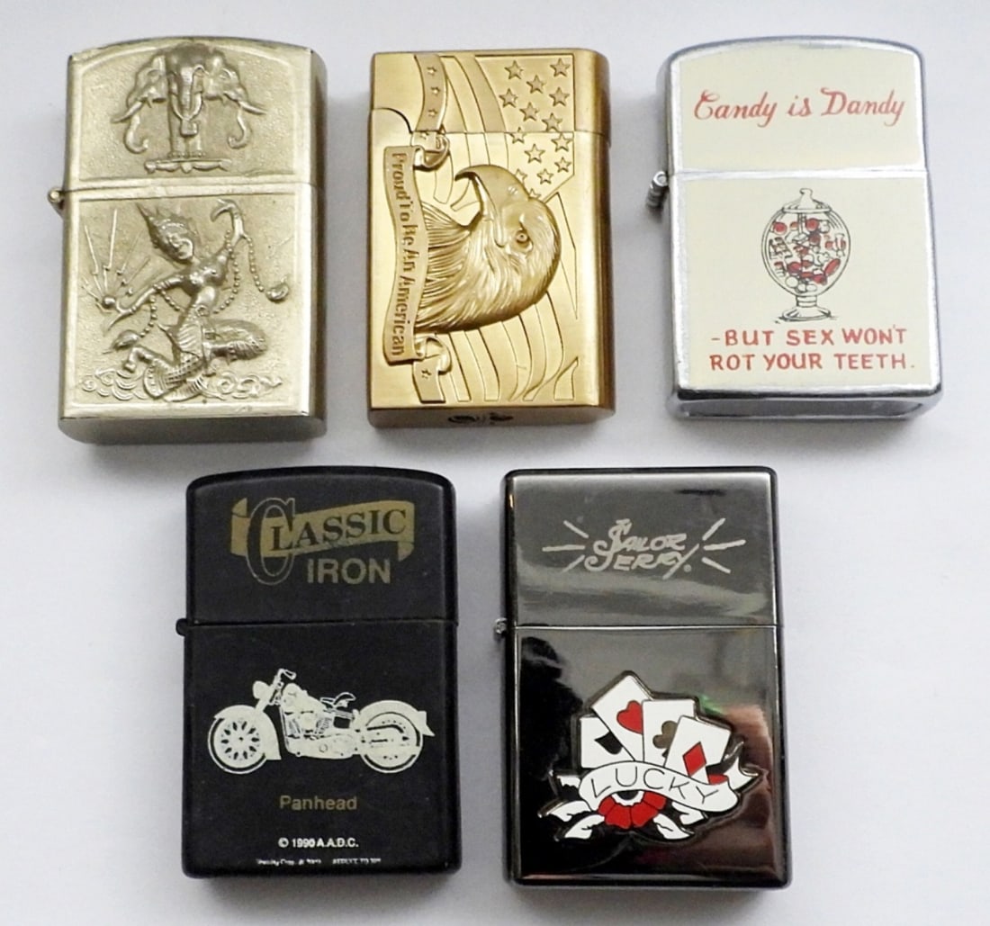 (5) VINTAGE FLIP TOP LIGHTERS (1 of 4)