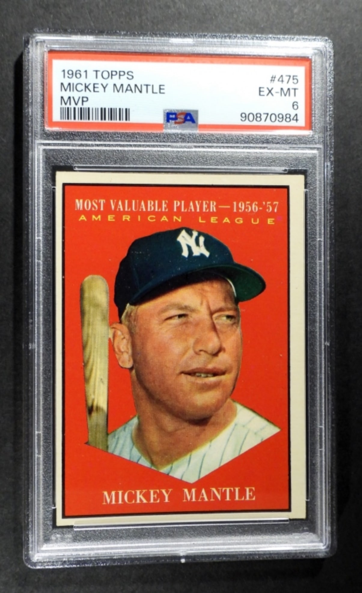 1961 TOPPS #475 MICKEY MANTLE PSA 6 (1 of 3)