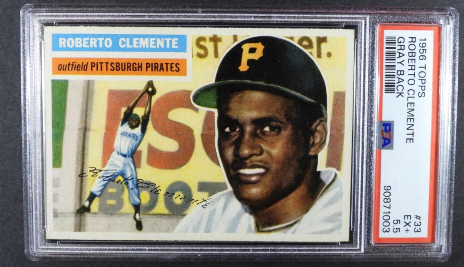 1956 TOPPS #33 ROBERTO CLEMENTE PSA 5.5 (1 of 2)