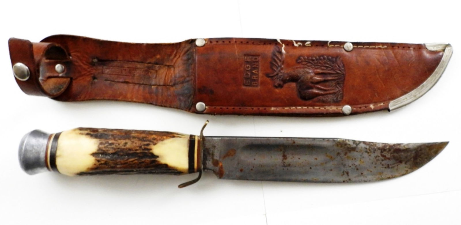 EDGE BRAND 473 SOLINGEN STAGHORN KNIFE w/SHEATH (1 of 5)