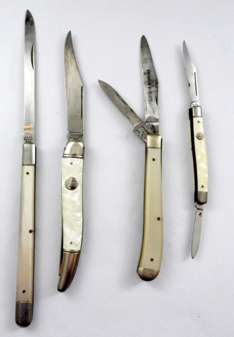 (4) VTG PEARL HANDLE KNVES - FISHING, (1 of 2)