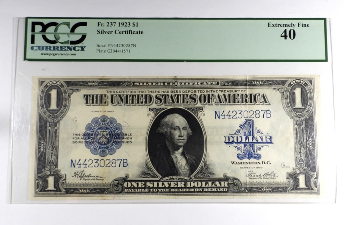 1923 $1 SILVER CERTIFICATE PCGS 40 (1 of 2)