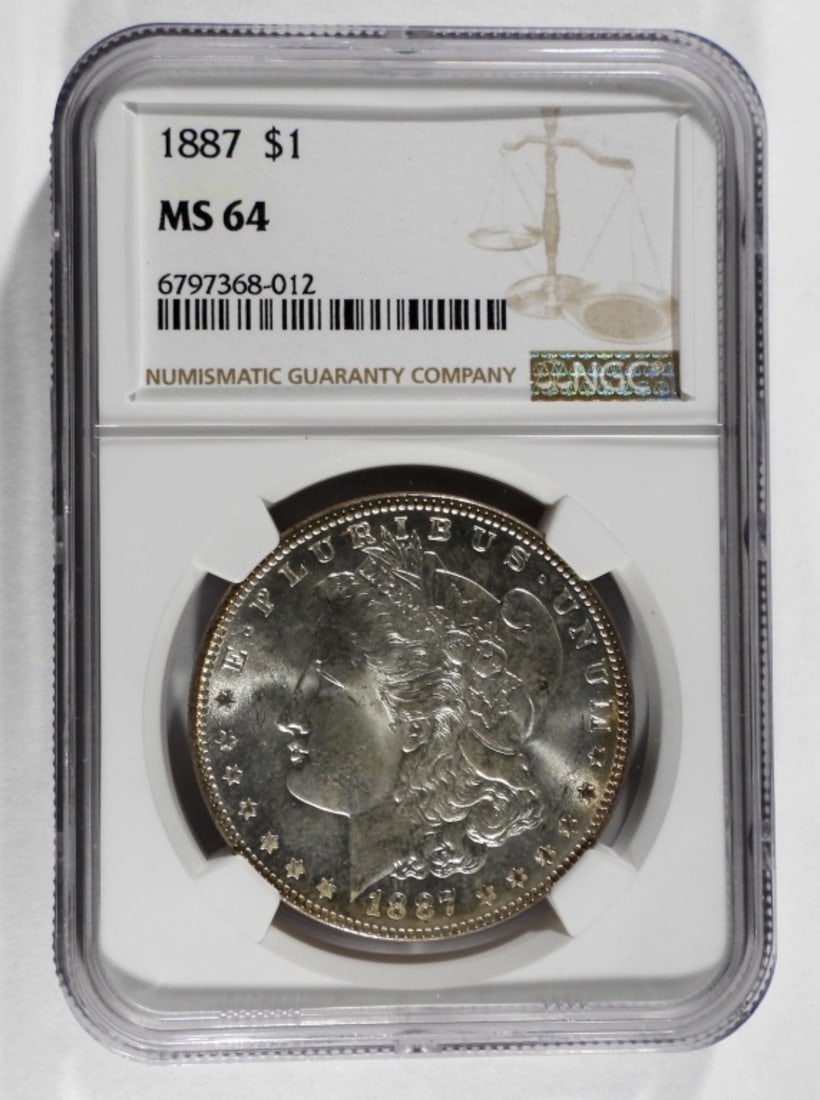 1887 MORGAN DOLLAR, NGC MS-64 (1 of 4)