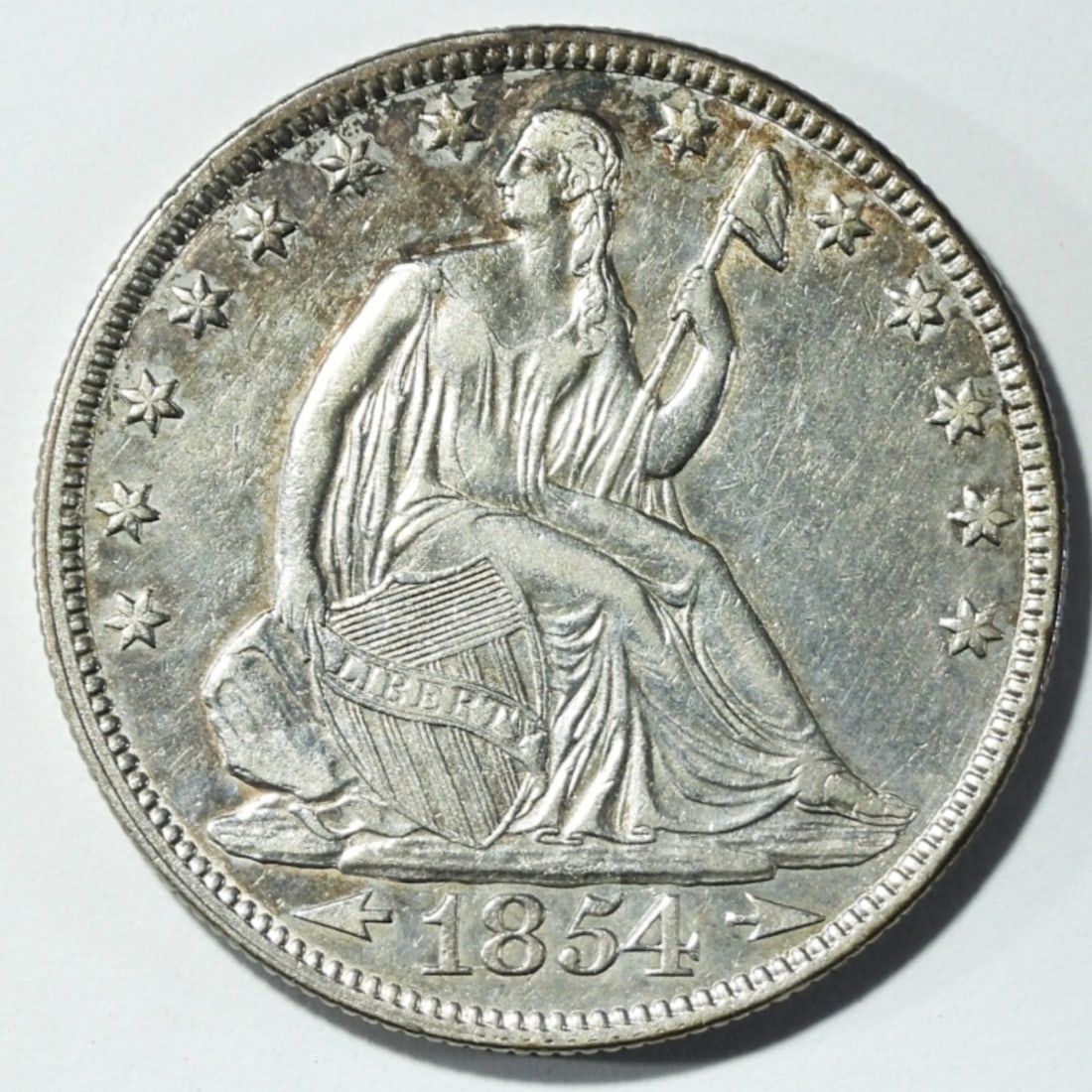 1854 ARROWS SEATED LIBERTY HALF XF (1 of 2)
