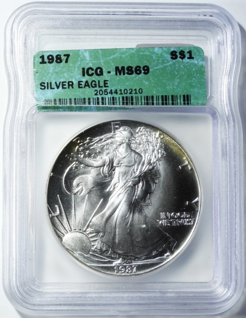 1987 AMERICAN SILVER EAGLE ICG MS-69 (1 of 4)