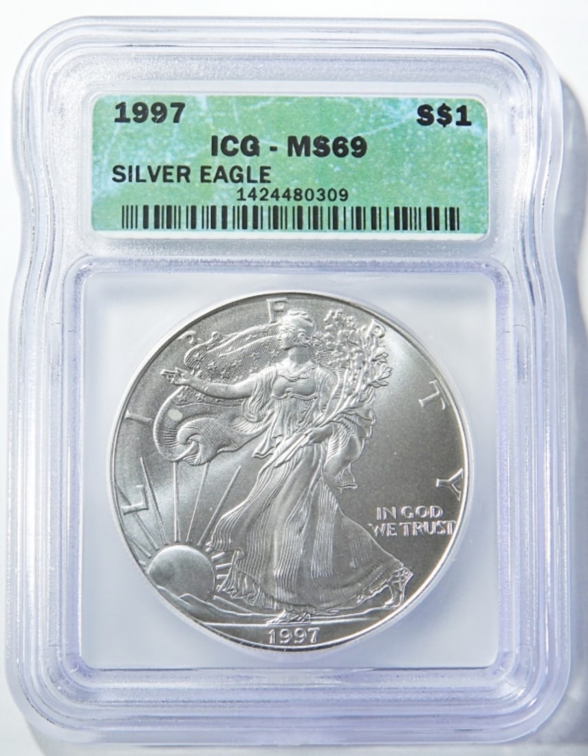 1997 AMERICAN SILVER EAGLE ICG MS-69 (1 of 4)