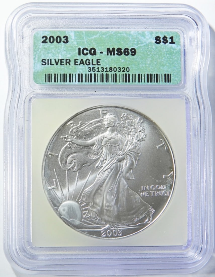 2003 AMERICAN SILVER EAGLE ICG MS-69 (1 of 4)