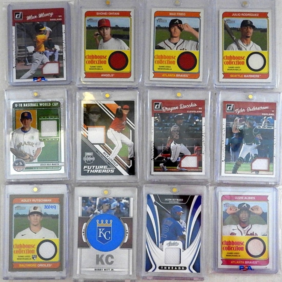 (12) BASEBALL INSERT MATERIAL CARDS (1 of 3)