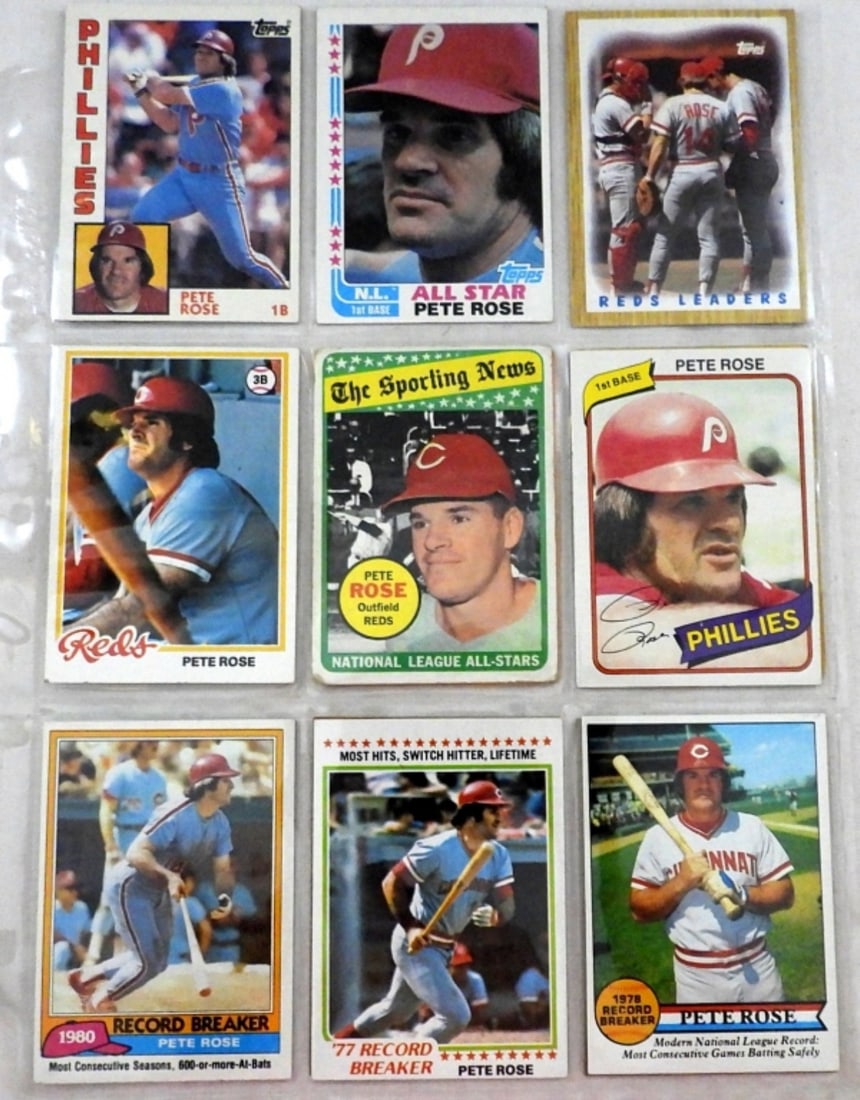 (13) PETE ROSE BASEBALL CARDS 60s & 70s (1 of 2)