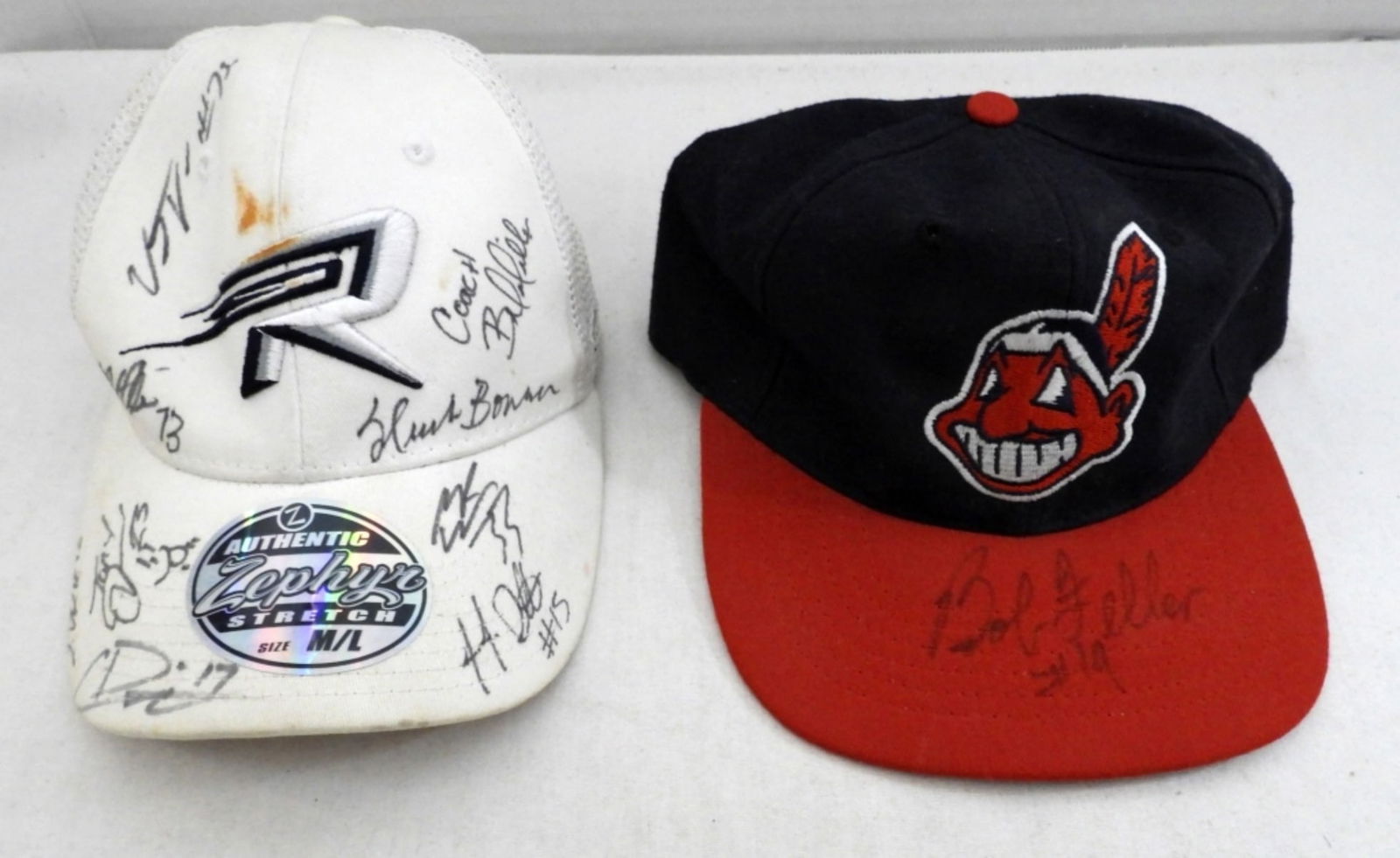AUTO. BOB FELLER #19 CLEVELAND INDIANS HAT PLUS (1 of 6)