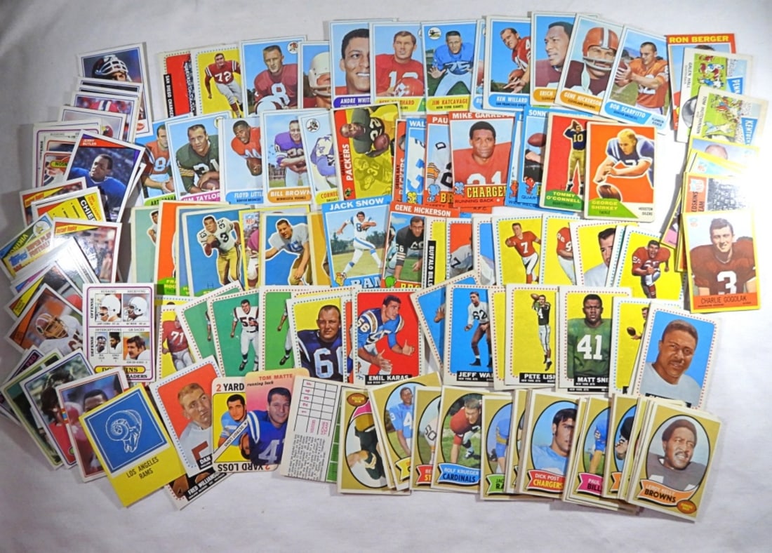 150+ FOOTBALL CARDS 1960s & 70s MIX: few from 1980's - GREAT MIX