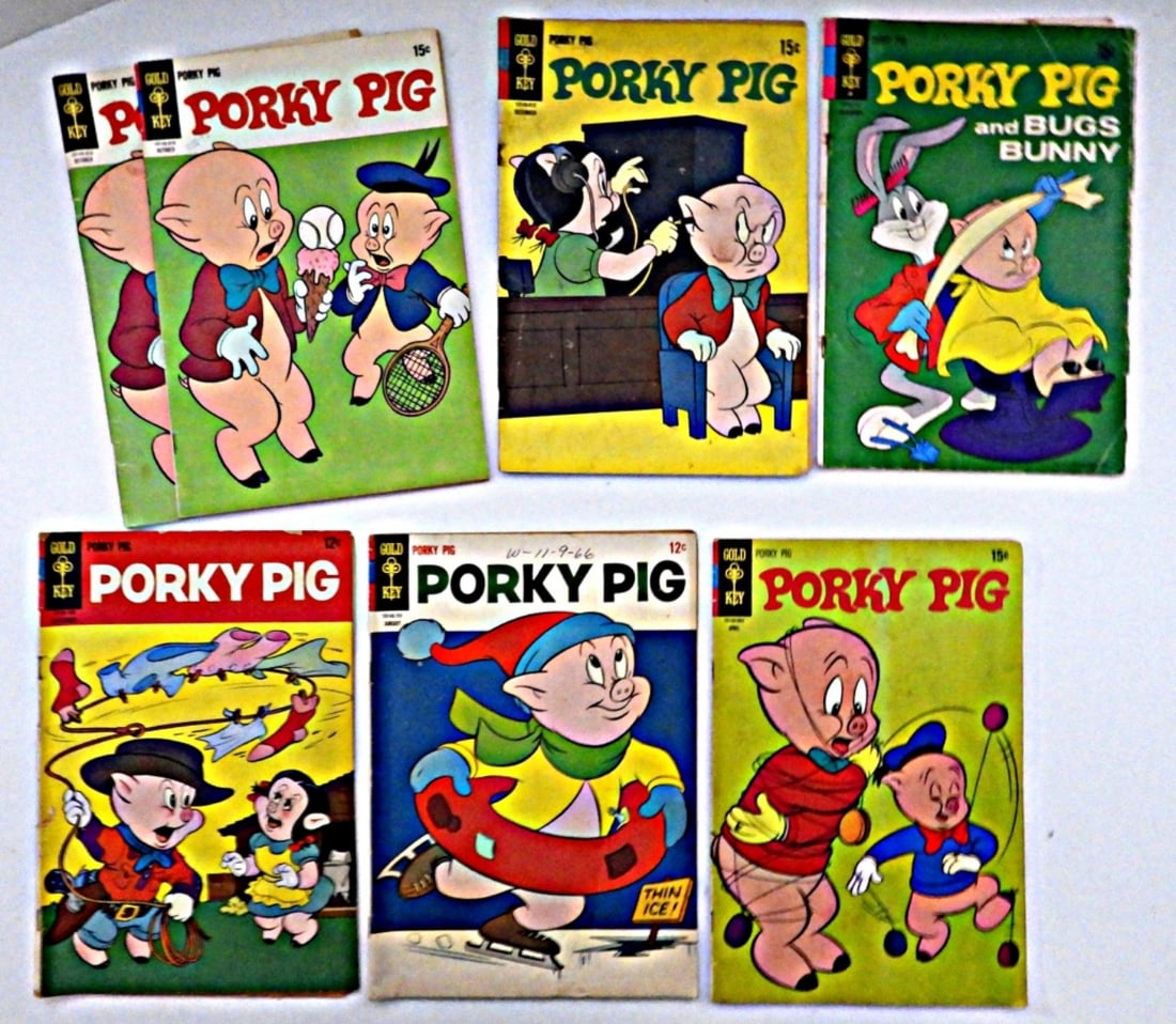 (7) GOLD KEY PORKY PIG COMIC BOOKS (1 of 2)
