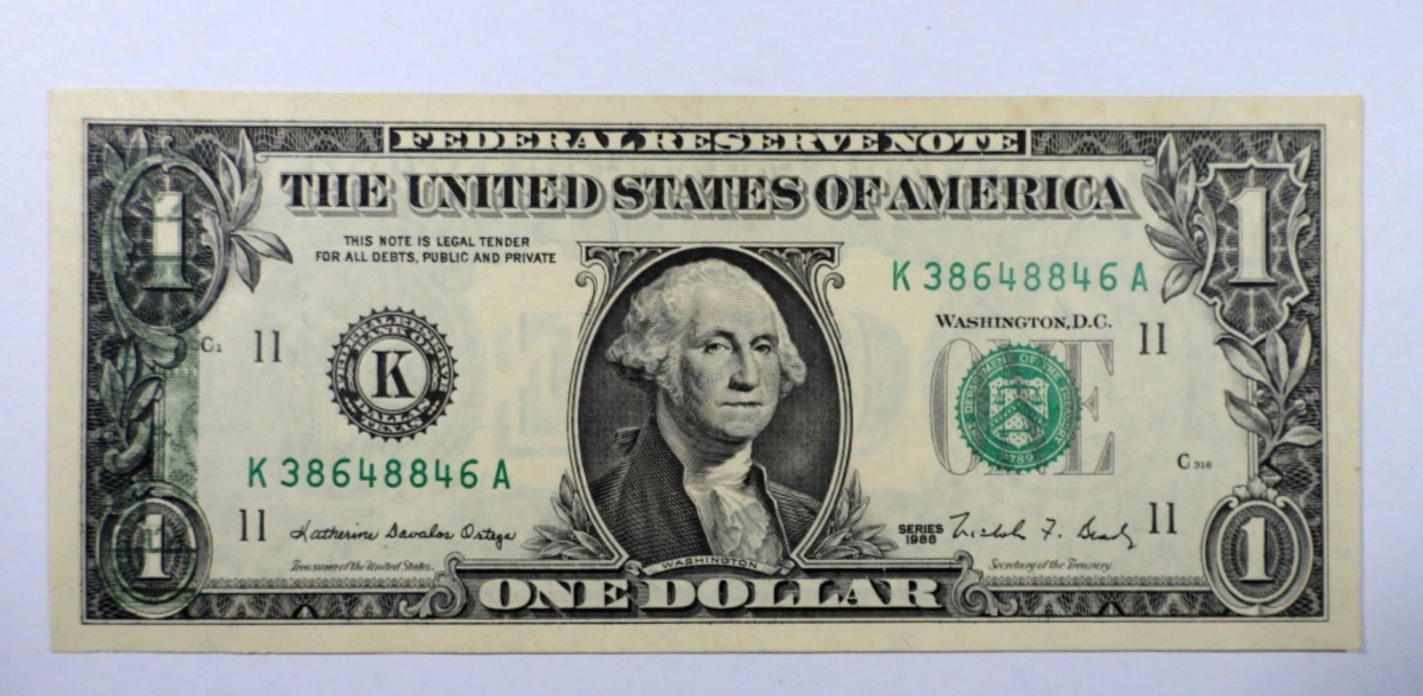 1988 $1 "ERROR" FED RESV NOTE (1 of 3)