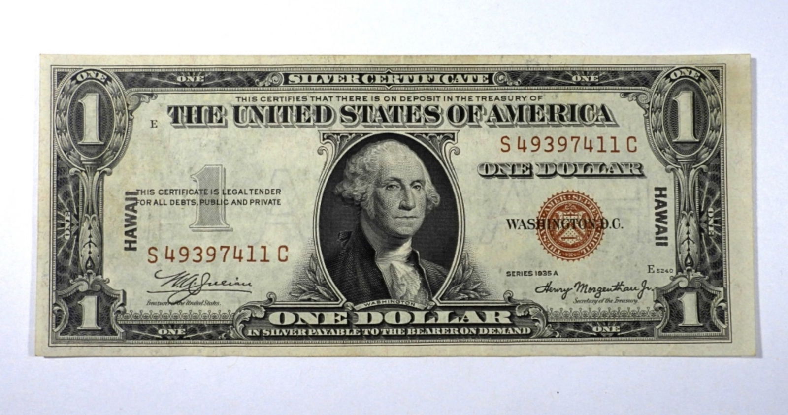 1935 $1 "HAWAII" SILVER CERTIFICATE (1 of 2)