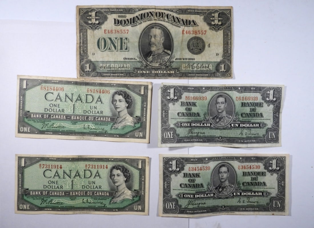 (5) $1 CANADA CURRENCY / PAPER MONEY (1 of 2)