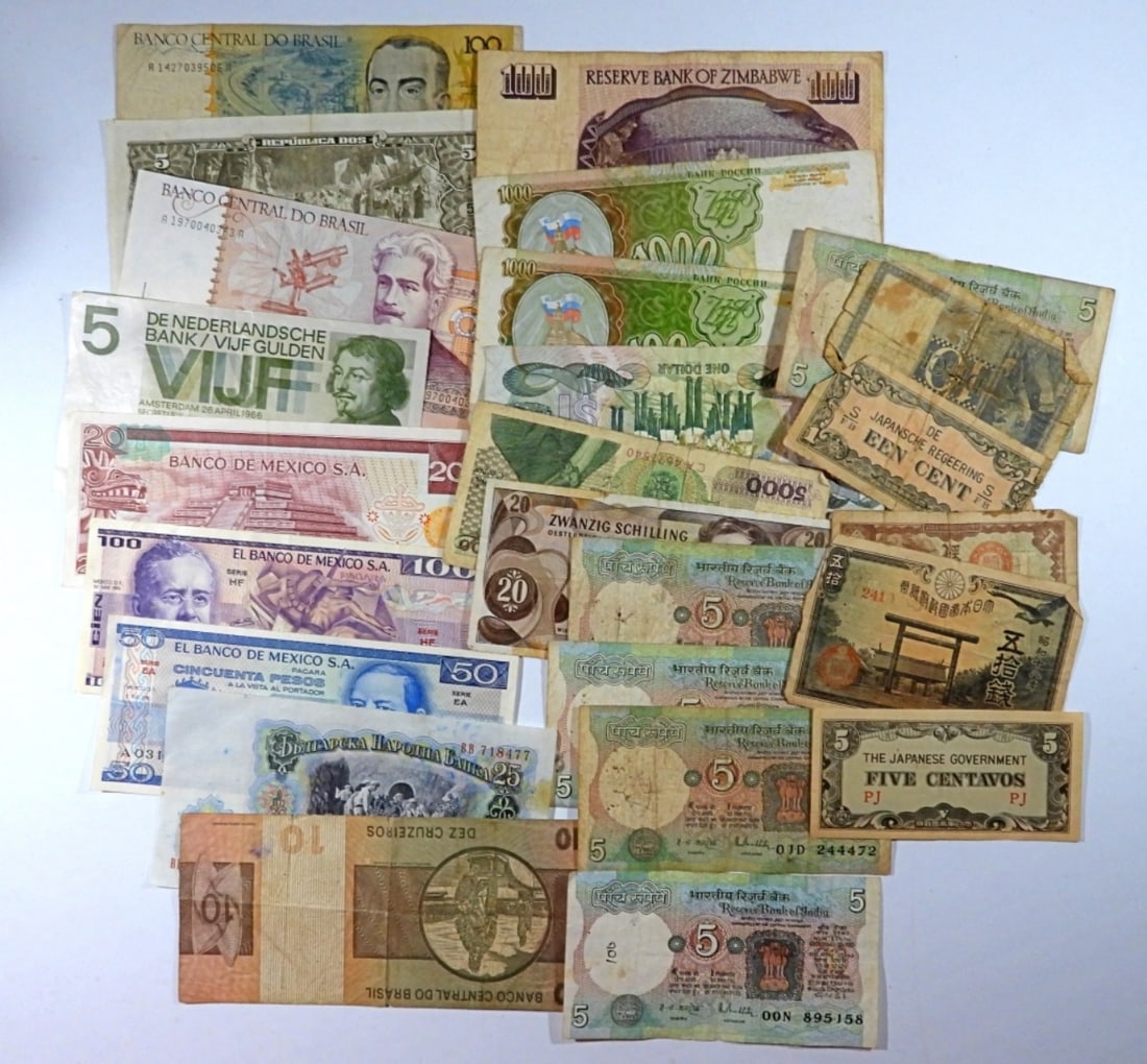25 pc FOREIGN CURRENCY / PAPER MONEY (1 of 2)