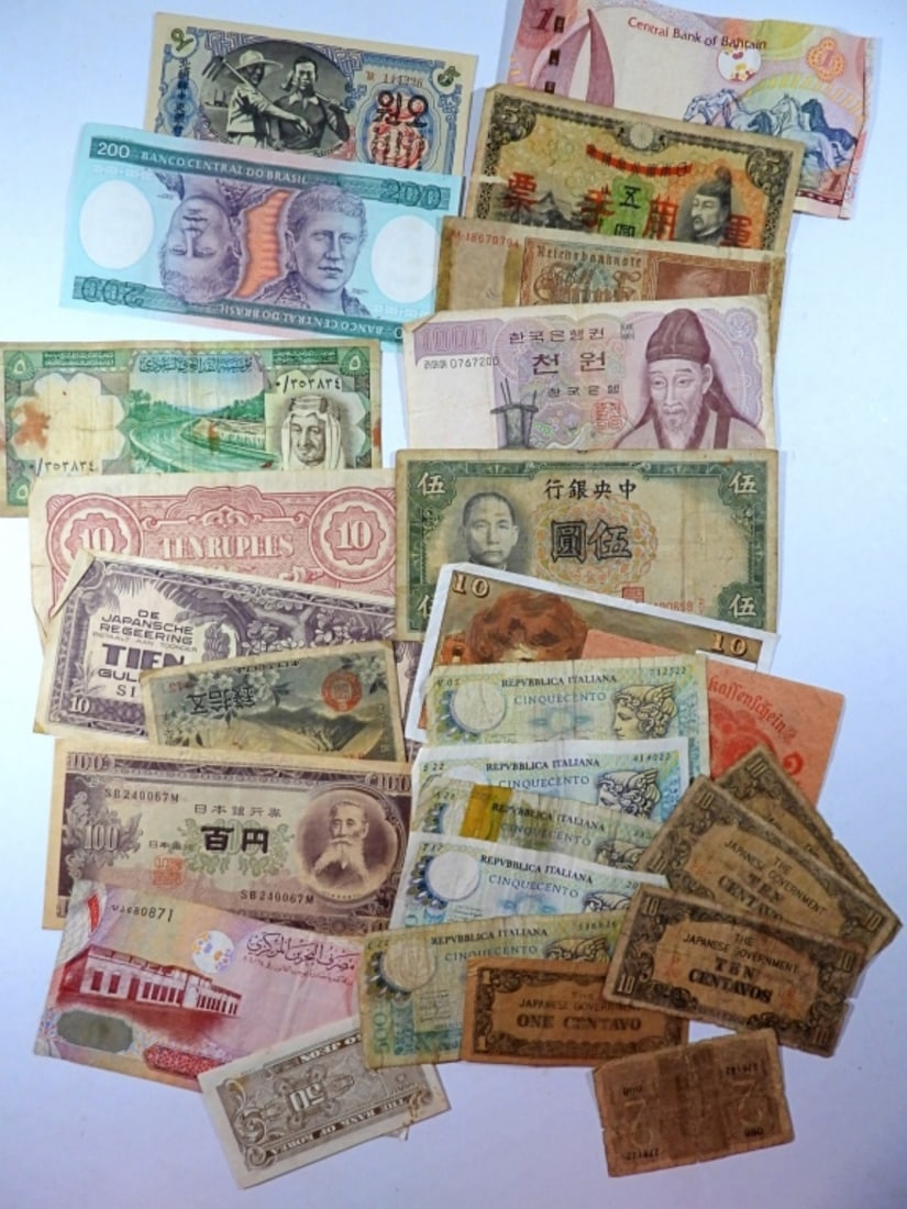 25 pc FOREIGN CURRENCY / PAPER MONEY (1 of 2)