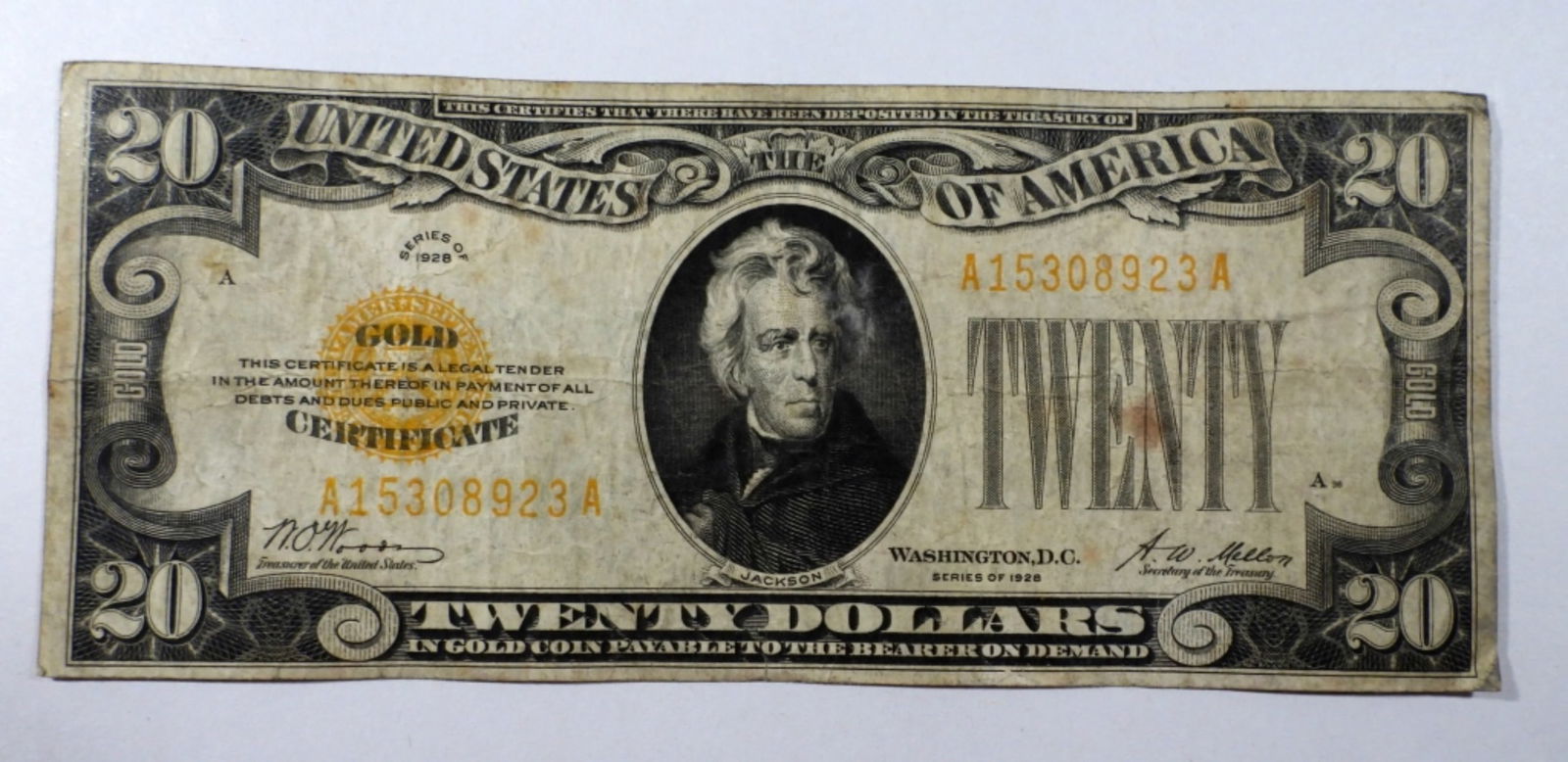 1928 $20 "GOLD CERTIFICATE" U.S. NOTE (1 of 2)