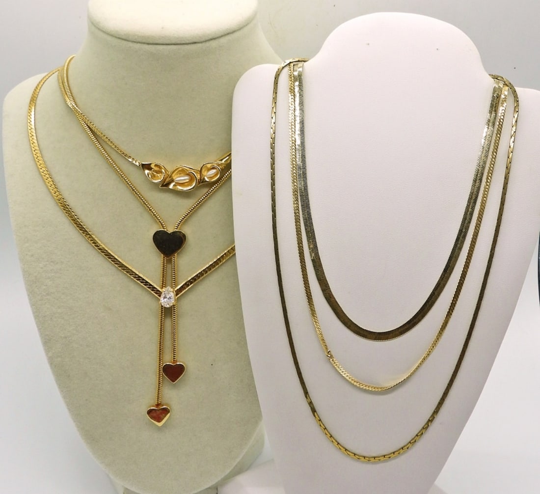 6 GOLD TONE CHAINS & FASHION NECKLACES (1 of 5)