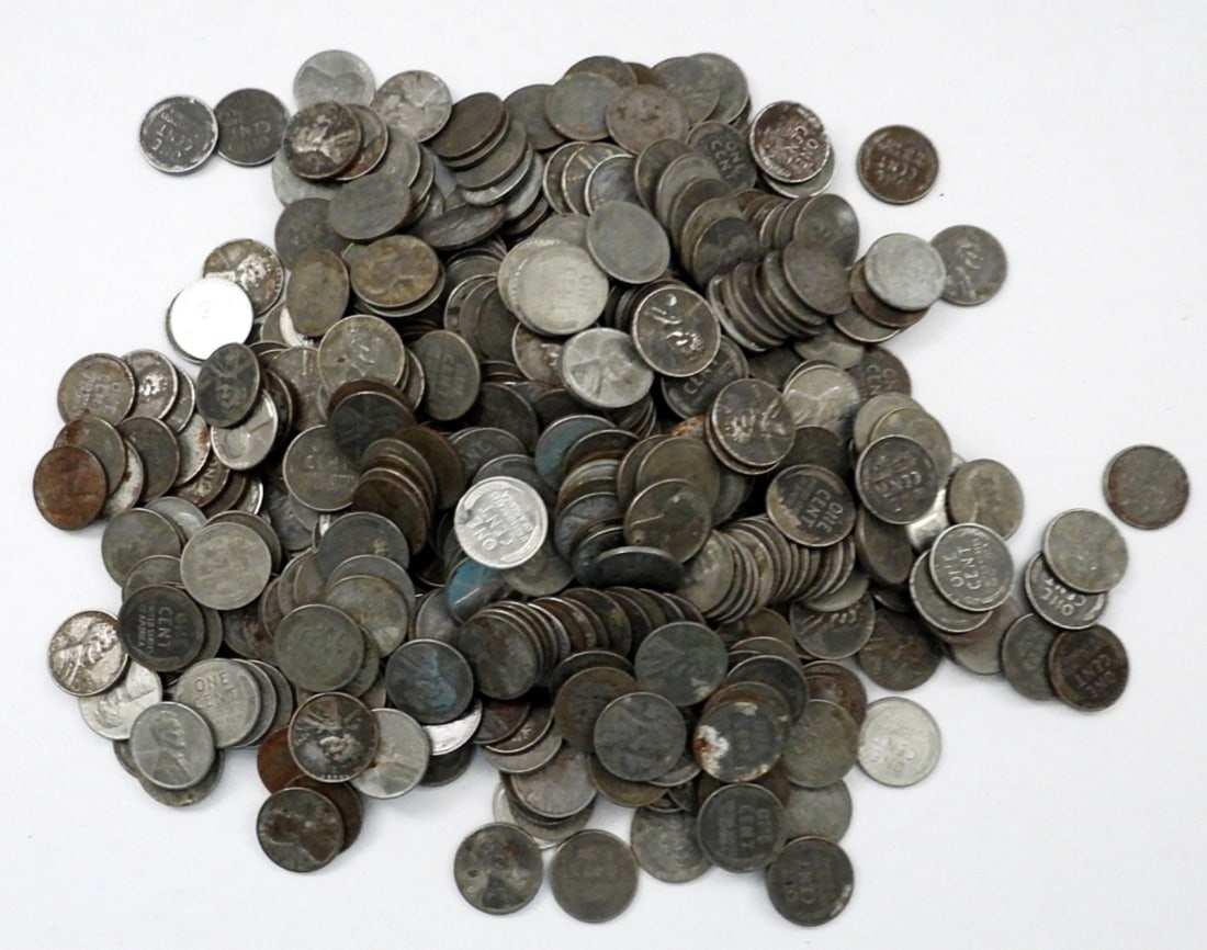 500 STEEL WHEAT CENTS - 1943 P/D/S MIX: NICE CIRCS or BETTER