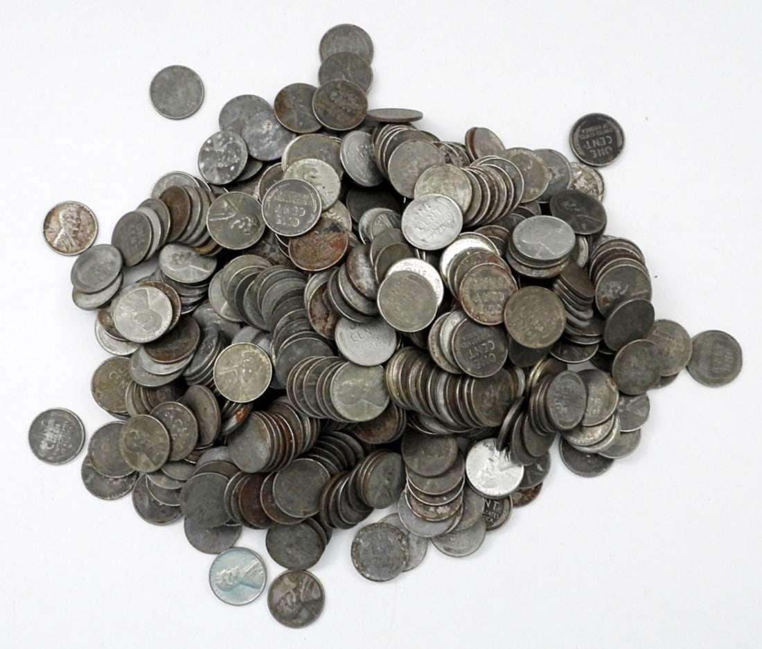500 STEEL WHEAT CENTS - 1943 P/D/S MIX: NICE CIRCS or BETTER