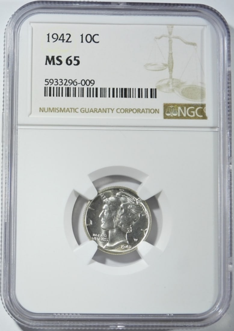 1942 MERCURY DIME NGC MS-65 (1 of 4)